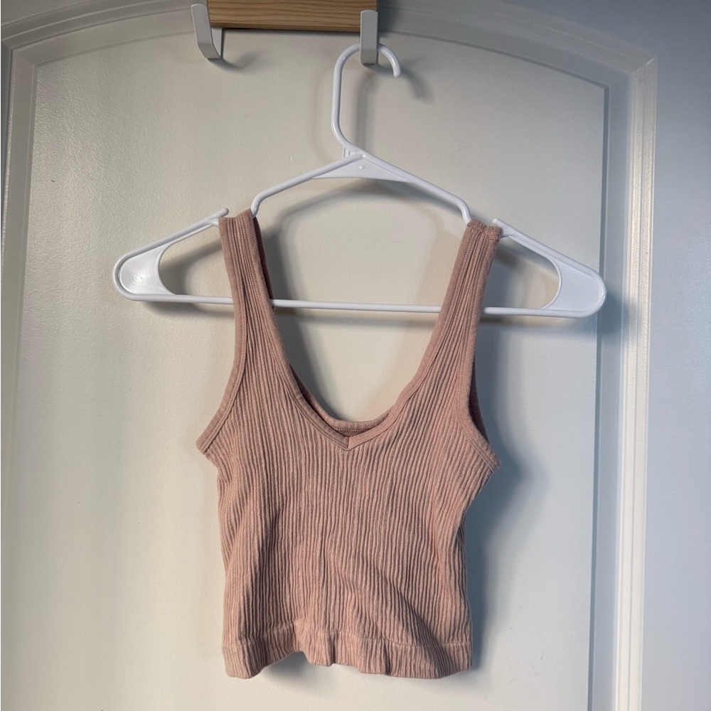 Urban Outfitters Ribbed Blush Crop Top